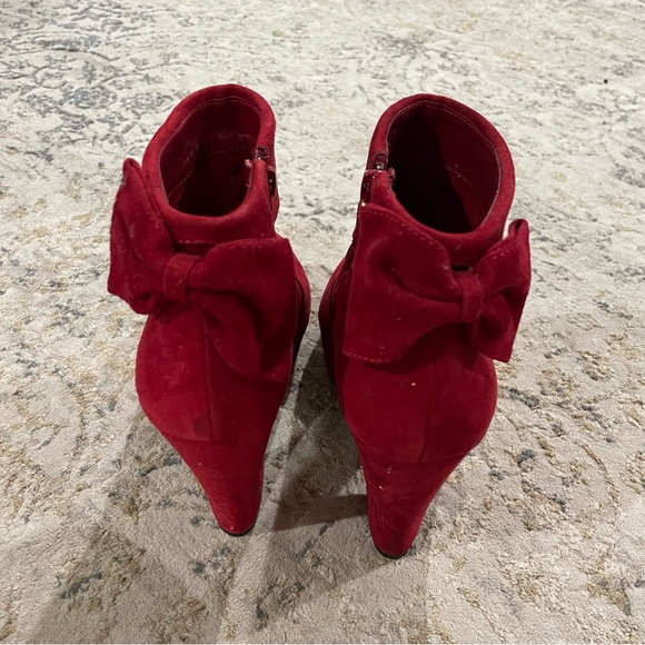 Gianni Bini Red Suede Booties - Picture 3 of 6